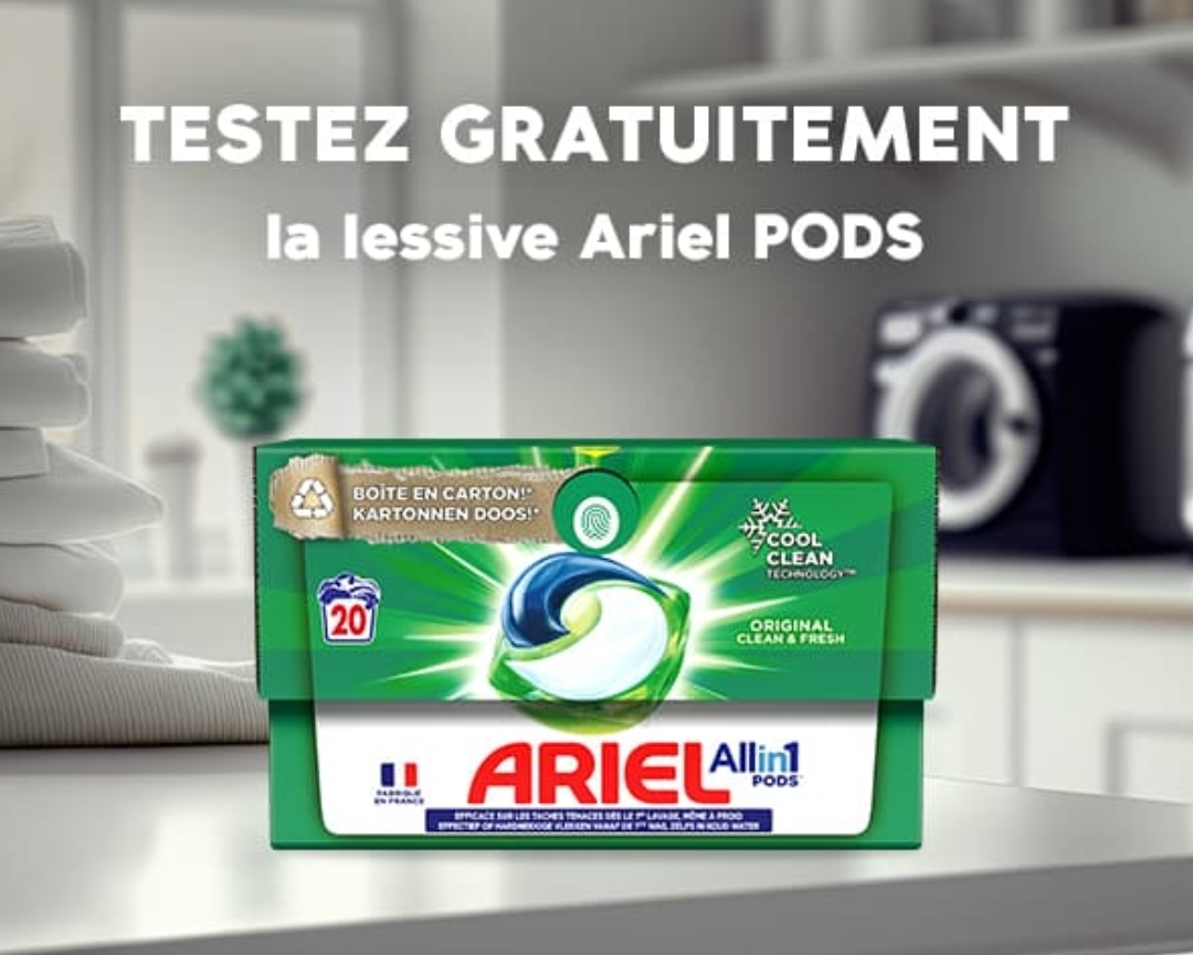 Lessive Ariel Pods à tester gratuitement - TEST GRATUIT